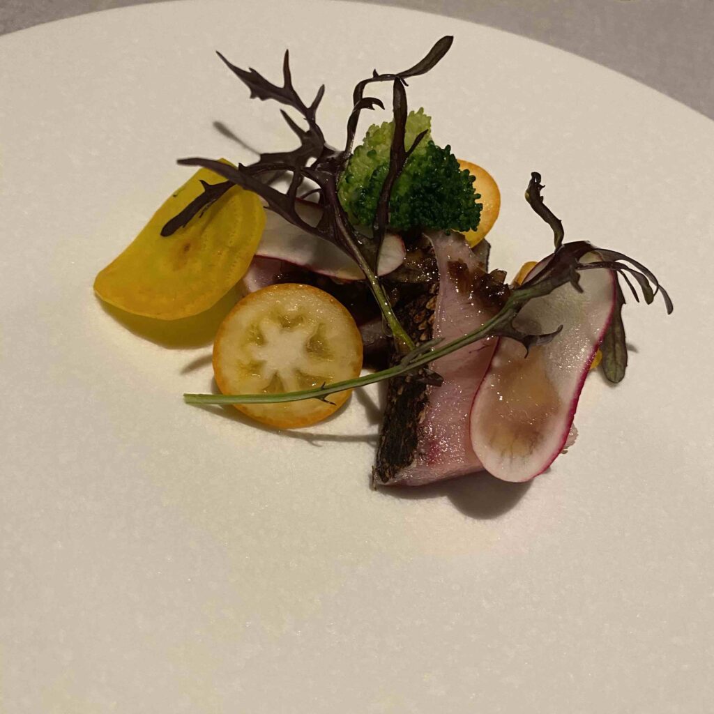 冬野菜と金柑のお魚前菜