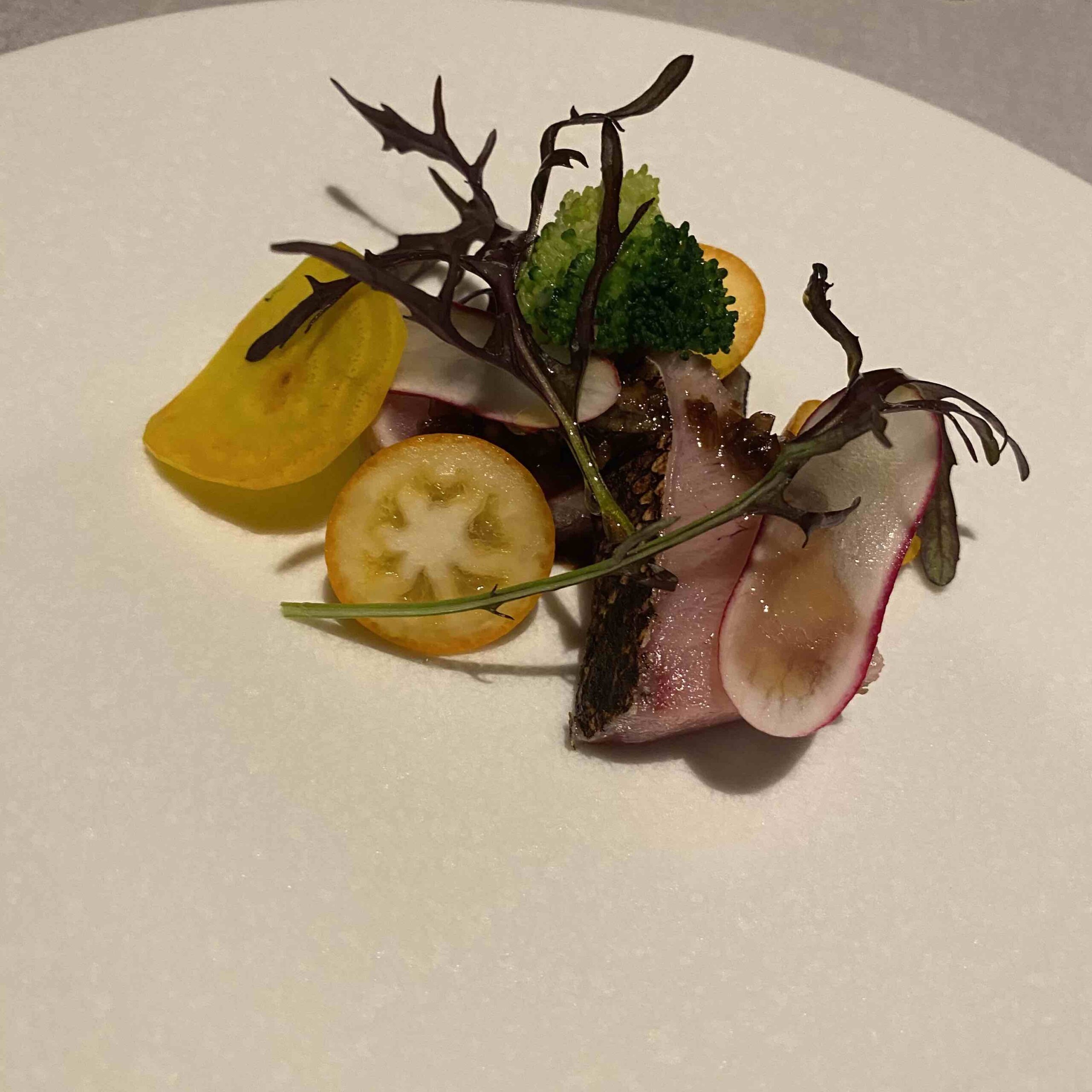 冬野菜と金柑のお魚前菜