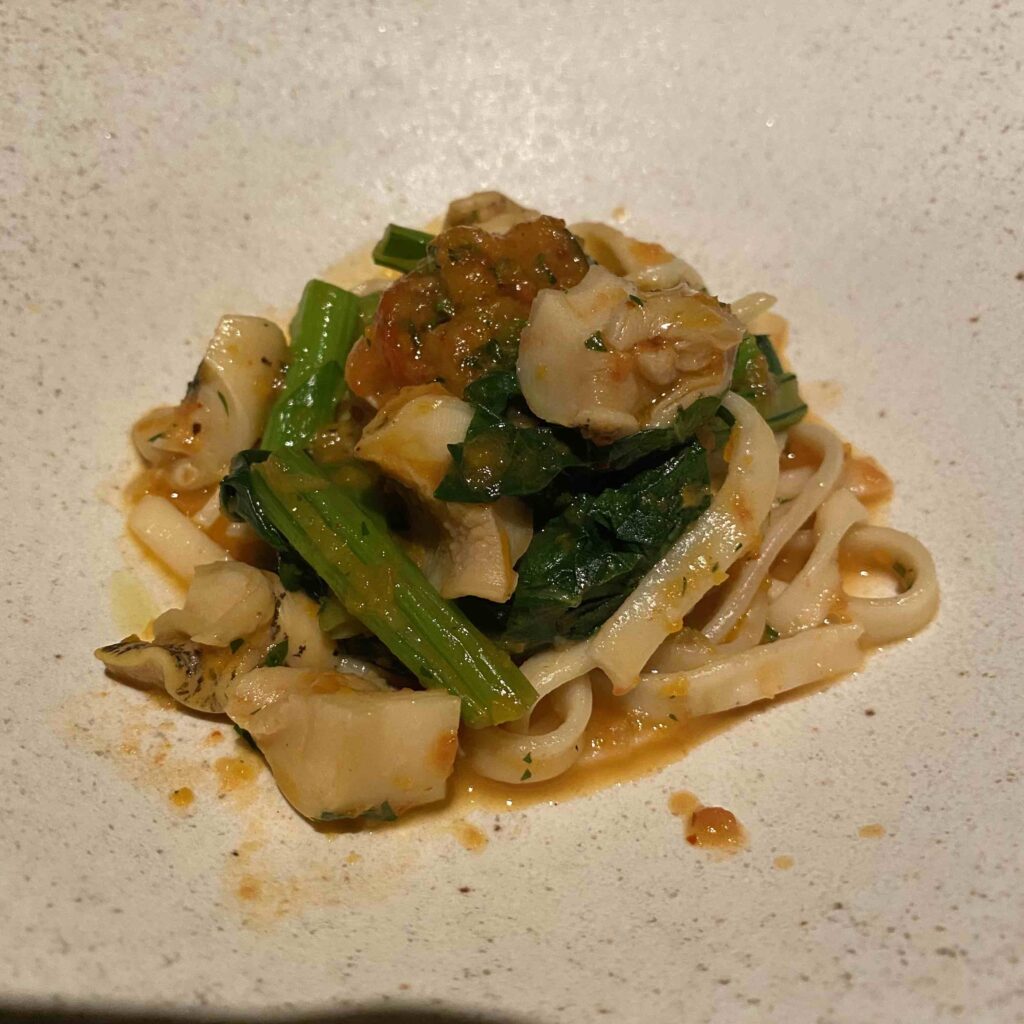 白梅貝のパスタ