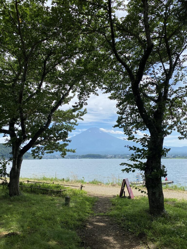 河口湖と富士山