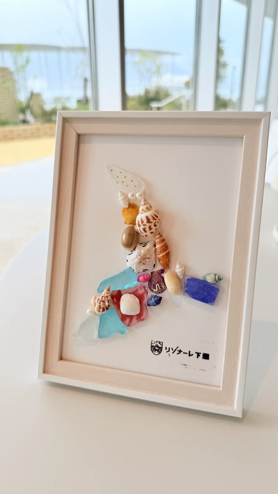 貝殻とシーグラスで作った海のクラフト作品
